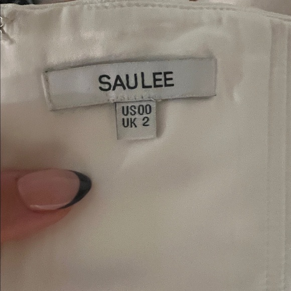 Sau Lee White Florence Floral-Appliquéd Column Gown (REVOLVE) (bride, bridal) - Picture 6 of 6